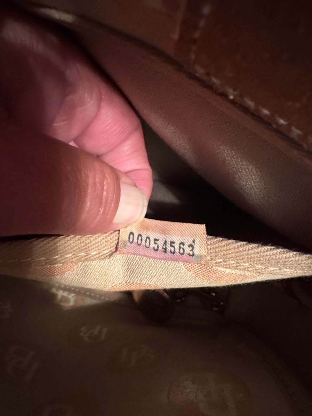 Dooney & Bourke Tan and Brown Logo Drawstring Tote with Removable Strap - Picture 10 of 11